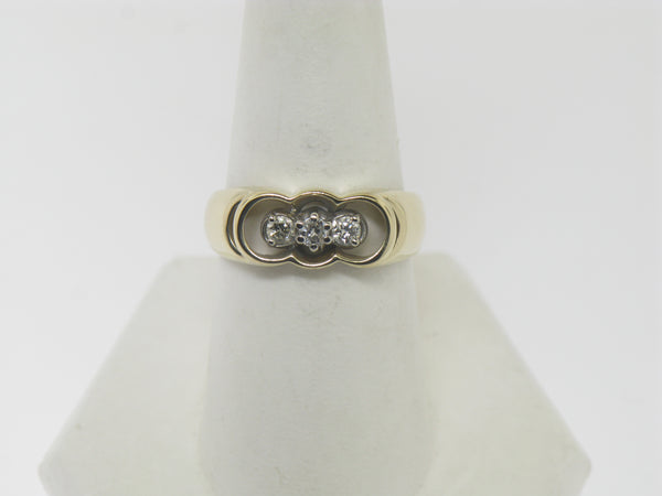 14k Yellow Gold 3 Diamond Ring (3) - .25 TW Size 8.5 Preowned Jewelry