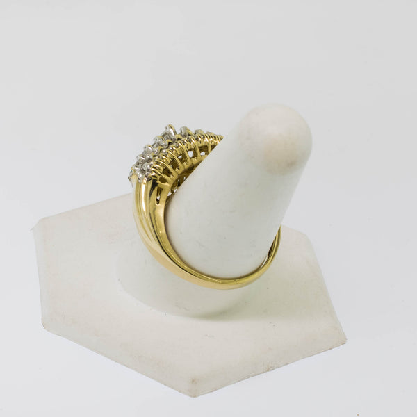 14K Yellow Gold Diamond Dome Ring - 1.76ctw, Size 10, Estate Jewelry