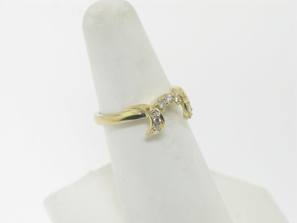 14K Yellow Gold Diamond Wrap / Insert Ring Size 6.25 New Old Stock Jewelry