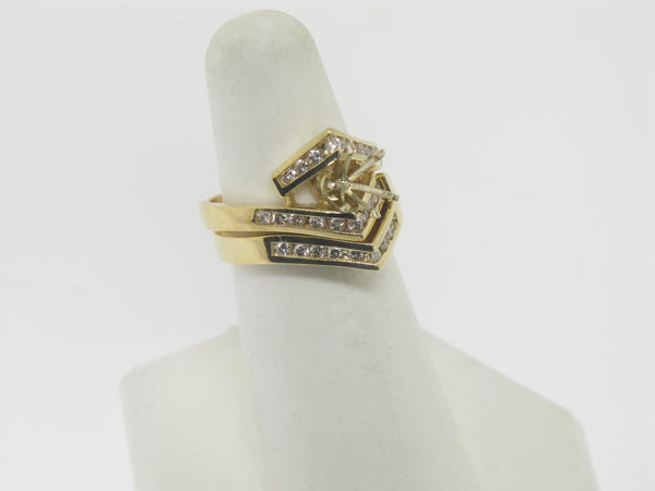 14K Yellow Gold Diamond Ring Semi Mounting [For 3/4 CT] New Old Stock