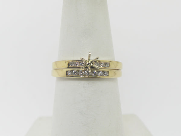 14K Yellow Gold Diamond Ring Semi Mounting [For 1/4CT Stone] New Old Stock