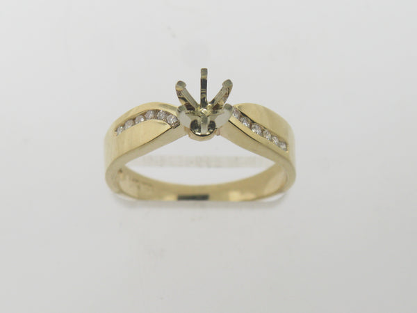 14K Yellow Gold Diamond Engagement Ring Semi-Mounting (Brand New Jewelry)