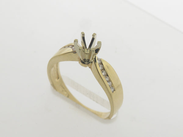 14K Yellow Gold Diamond Engagement Ring Semi-Mounting (Brand New Jewelry)
