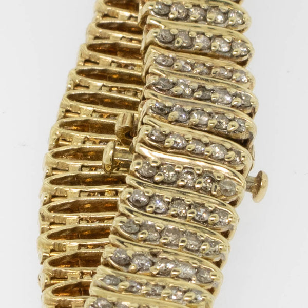 14K Yellow Gold 3.25 CTTW Diamond Bracelet 6-3/4" (Estate)